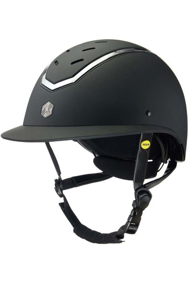 2023 Charles Owen Kylo Standaard Peak Rijhelm Kylo - Zwart Mat/Zwart Glans - Charles Owen Helmet Size - 52-55cm
