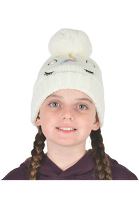 Dublin Junior Embriodered Unicorn Beanie 1024570 - White