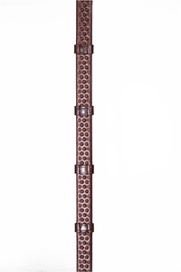 Henry James BioThane Bio Grip Hybrid Caoutchouc Reins Avec Arrêts En Cuir RR5 - BROWN