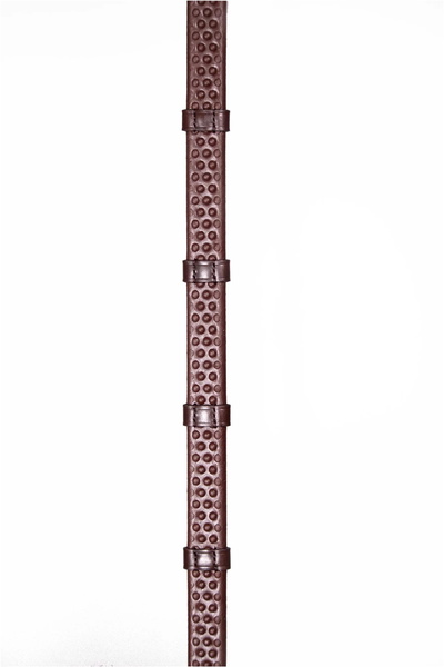 Henry James Saddlery Henry James BioThane Bio Grip Hybrid Caoutchouc Reins Avec Arrêts En Cuir