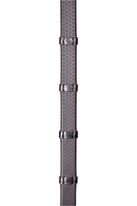 Henry James Large Pimple Hybrid Rubber Reins with Leather Stoppers RR10 - BLACK