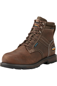 2025 Ariat Mens Groundbreaker 6 Waterproof Steel Toe Work Boot 10020109 - Dark Brown
