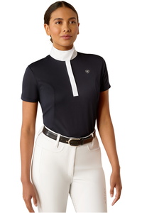 2025 Ariat Damen Aptos Kurz Ärmel Show Shirt 10055259 - Show Navy