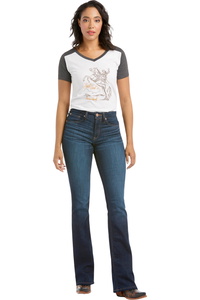 2025 Ariat Frauen R . E . A . L . High Rise Ballary Boot Cut Jean 10036813 - Pennsylvania