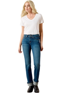 2025 Ariat Frauen R . E . A . L . Perfekt Rise Abby Straight Jean 10036814 - Mackenzie