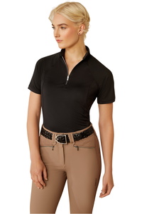 2025 Ariat Womens Soquel 1/4 Zip Short Sleeve Baselayer 10054576 - Black