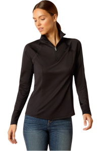 2025 Ariat Mujeres Sunstopper 3.0 1/4 Zip Baselayer 10049041 - Black