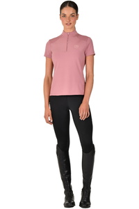 2025 Dublin Damen 1 / 4 Zip Atmungsaktiv Kurz Ärmel Top 1027711 - Dusty Rose