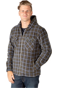 2025 Rydale Mens Hooded Fleece Overshirt Ulrome 412848 - Olive / Navy