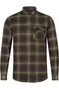2025 Seeland Mens Glen Flannel Shirt 4030280110 - Pine Green / Dark Navy Check
