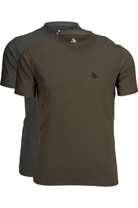 2025 Seeland Herren Outdoor 2 - Pack T - Shirt 16020591 - Granit / Pine Green