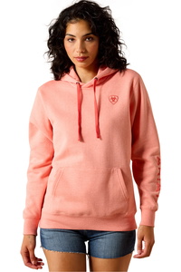 2026 Ariat Womens Ariat Logo 2 . 0 Hoodie 10071458 - Peach Amber Heather
