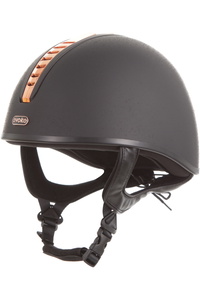 Evoke Unisex Orion Jockey Skull Riding Hat & Liner 200432004 - Black / Rose Gold / Black