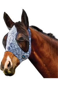 2026 WeatherBeeta Comfitec Deluxe Strecken Fliegen Maske Mit Ohren 1029984038 - White / Marine Blumen Drucken