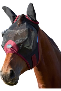 2026 WeatherBeeta Comfitec Fine Mesh Fly Mask With Ears 1029732010 - Black / Burgundy
