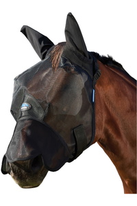 2026 WeatherBeeta Comfitec Insect Guard Fly Mask With Ears & Nose 1029726001 - Black