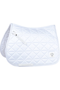 2026 WeatherBeeta Satin Luxe Air-Tec Euro Jump Shaped Saddle Pad 1030349005 - White