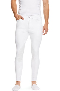 2025 Ariat Mens Tri Factor Grip Knee Patch Breech 10030545 - White