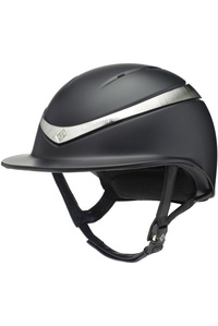 Charles Owen Halo Luxe Breiter Schirmhelm & Stirnband Halowpbs - Schwarz / Platin