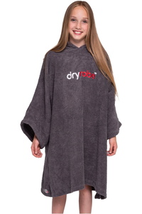Dryrobe Junior Organic Cotton Hooded Towel Changing Robe / Poncho V3 V3OCTV3 - Slate Grey