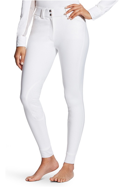 Ariat Womens Tri Factor Grip Knee Patch Breeches White