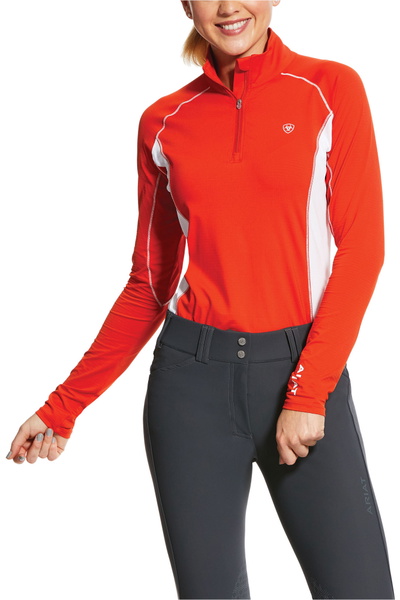 Ariat Womens Tri Factor 1/4 Zip Base Layer Top