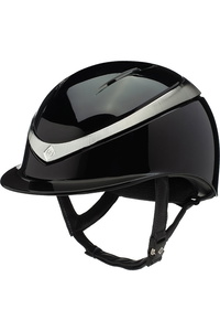 2025 Charles Owen Unisex Halo Gloss Helmet & Headband CHHHB - Black Gloss / Platinum