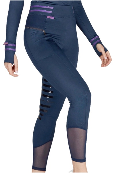 Derriere Equestrian Womens Deauville Knee Grip Leggings DDKGL- Navy