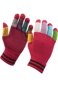 Dublin Kinder Pickel Griff Reithandschuhe - Pink Multi