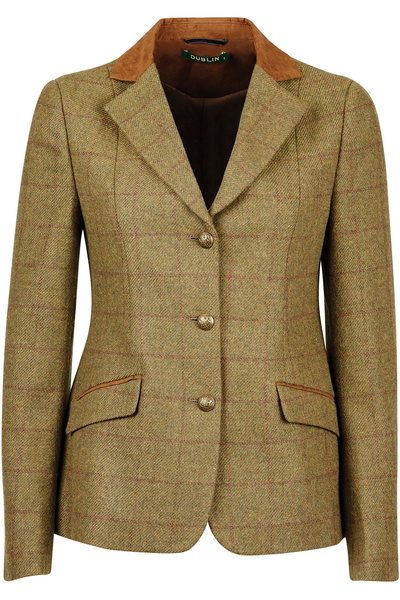Dublin Womens Albany Tweed Suede Collar Tailored Riding Jacket