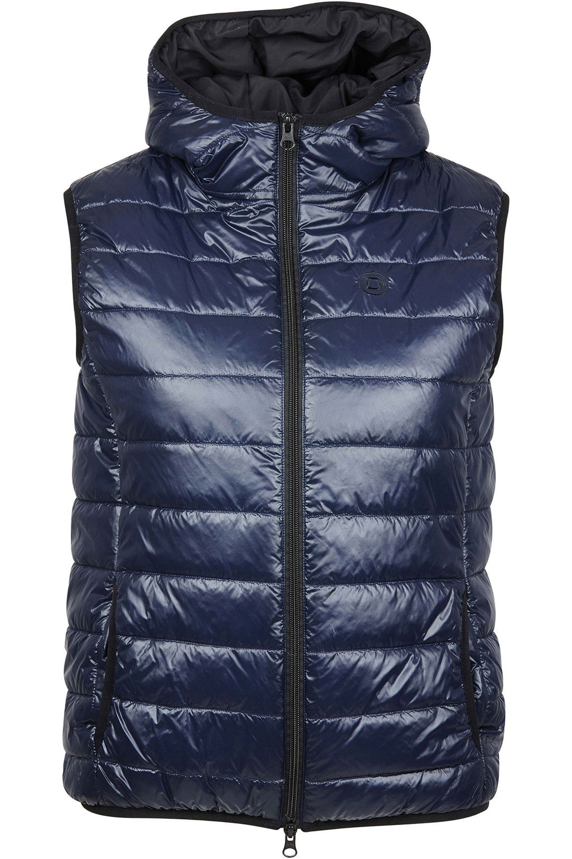 navy hooded gilet womens