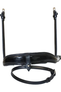 2024 Henry James Patent Dressage Crank Noseband NB3-Patent - Black / Black