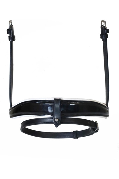 Henry James Saddlery Henry James Patent Dressage Crank Noseband with White Padding NB3-Patent