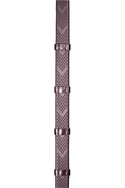 Henry James Saddlery Henry James V-Grip Hybrid Rubber Reins with Leather Stoppers