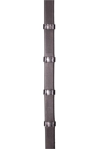 Henry James Smooth Eventer Hybrid Rubber Reins with Leather Stoppers RR8 - BLACK