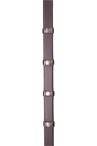 Henry James Smooth Eventer Hybrid Rubber Reins with Leather Stoppers RR8 - Brown