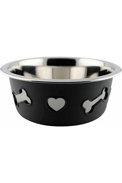 WeatherBeeta Non-Slip Stainless Steel Silicone Bone Dog Bowl