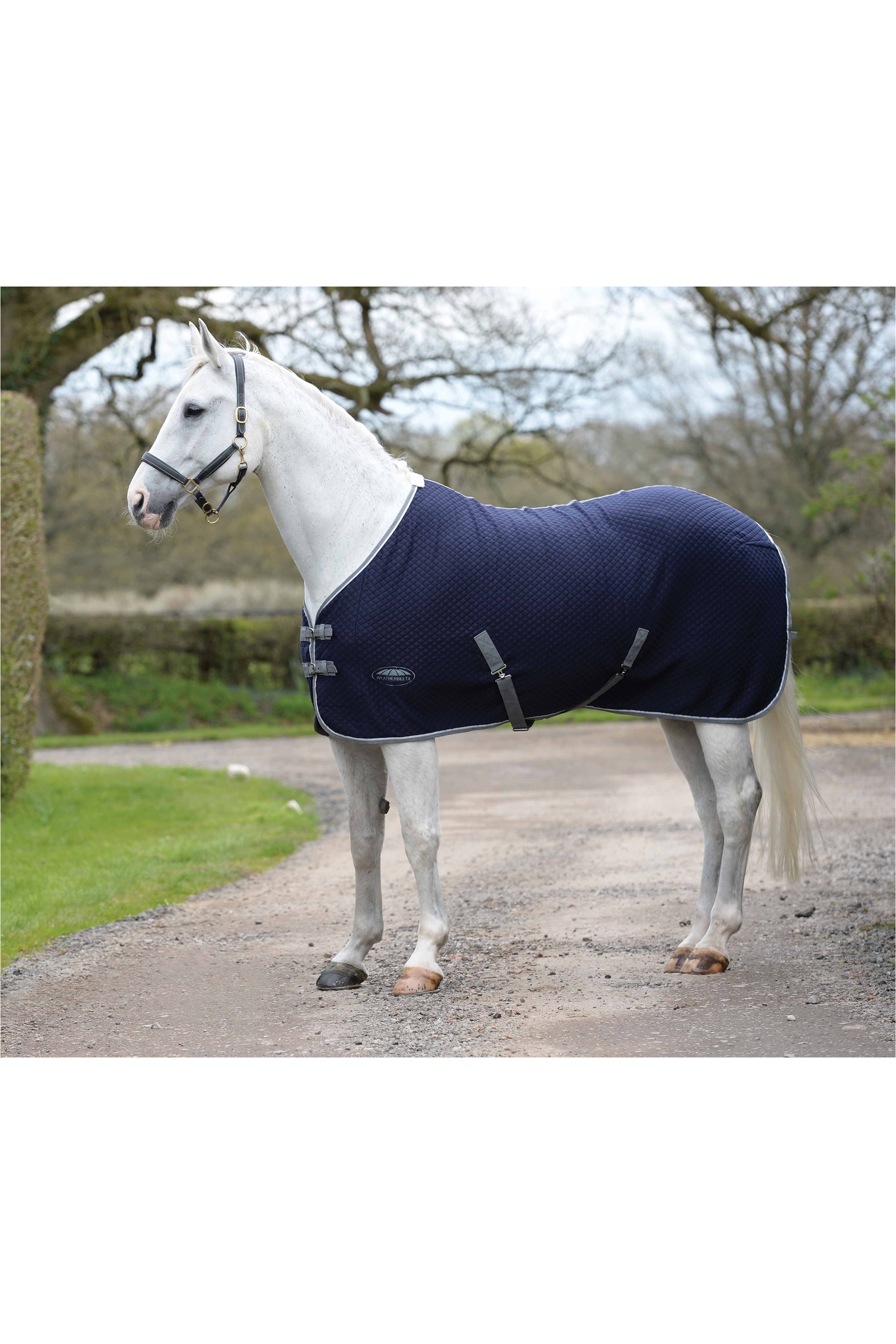 Navy Grey White Weatherbeeta Thermic Quilt Standard Neck Horse Rug Cooler 
