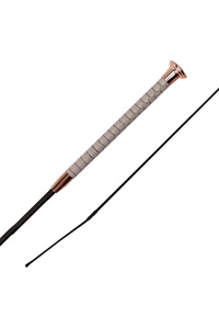 2023 Woof Wear Reptile 100cm Dressage Whip WH0010-GYRG-100 - Grey / Rose Gold