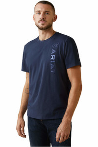 2023 Ariat Mens Vertical Logo T-Shirt 10043372 - Navy