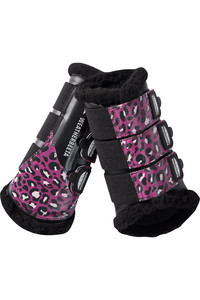 Weatherbeeta Leopard Brushing Boots 1006958004 Pink Leopard Print