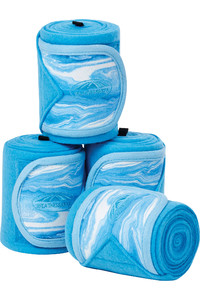 2022 Weatherbeeta Marble Fleece 3.5m Bandage 4 Pack 1008706 - Blue Swirl