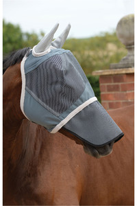 Weatherbeeta Deluxe Fly Mask With Nose - Grey