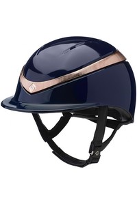 2022 Charles Owen Halo Gloss Helmet & Headband - Navy / Rose Gold