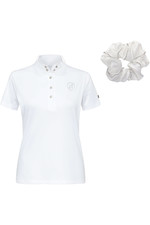 2022 Imperial Riding Womens IRHStarlight Competition shirt & IRHCrystal Pearl Hairband bundle - White