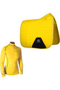 2022 Woof Wear Womens Performance Riding Shirt & Woof Wear Dressage Saddle Cloth Bundle - Sunshine Yellow