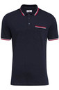 2023 Alan Paine Mens Shoreham Pique Polo Shirt LS1801 - Navy