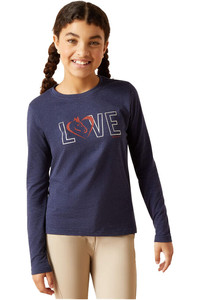 2023 Ariat Junior Love Long Sleeve T - Shirt 10046496 - Navy Heather