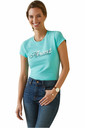 2023 Ariat Womens Varsity Outline T-Shirt 10043742 - Pool Blue