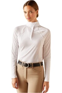 2024 Ariat Womens Sunstopper 3.0 Long Sleeve Show Shirt 10048938 - White